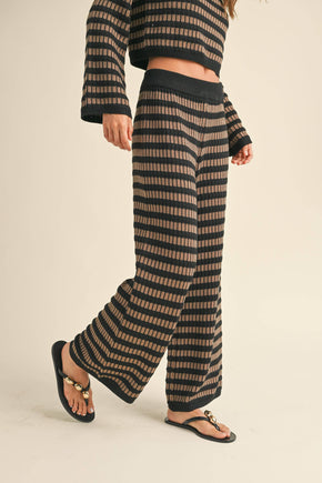 Brown Multi Striped Knit Pants