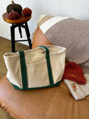 Fall Embroidery Canvas Tote Bag