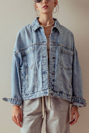 Black Denim Button Up Jacket