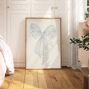 Blue Coastal Grandmother Vintage Hair Bow Poster