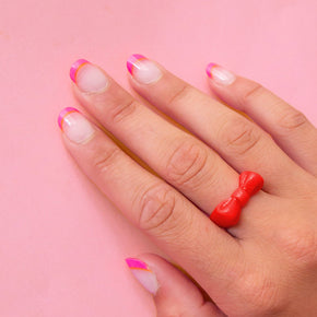 Red Kitsch Bow Ring