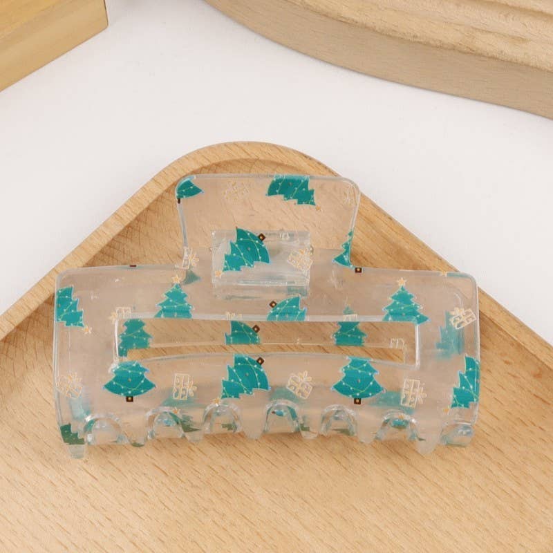 Christmas Tree Hair Claw Clip
