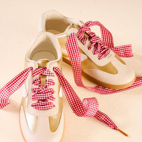 Gingham Red Step It Up Shoelaces