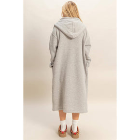 Grey Fleece French Terry Hood Coat