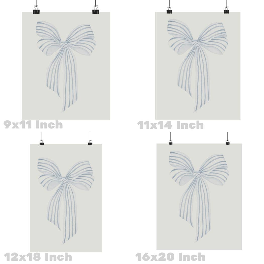 Blue Coastal Grandmother Vintage Hair Bow Poster