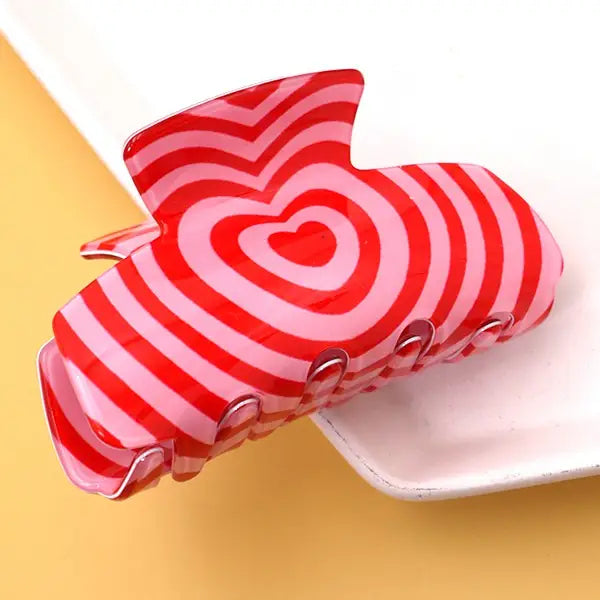 Valentine's Day Gift Swirl Heart Hair Claw Clip