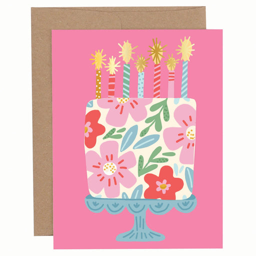 Floral Cake Birthday Card