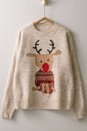 Rudolph Crewneck Knit Sweater