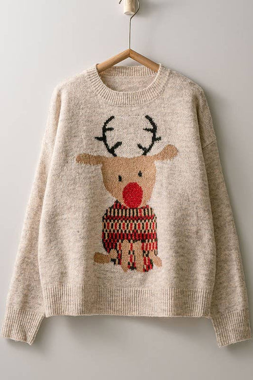 Rudolph Crewneck Knit Sweater