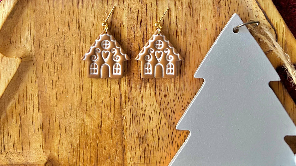 Gingerbread House Earrings