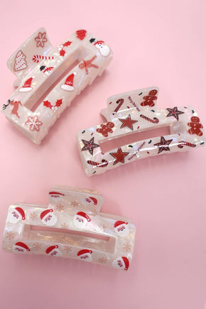 Santa Hair Claw Clip