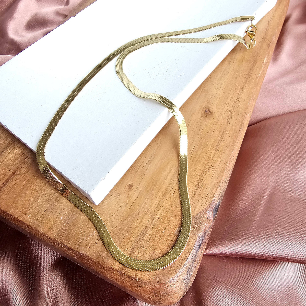 20" Luxe Gold Herringbone Chain