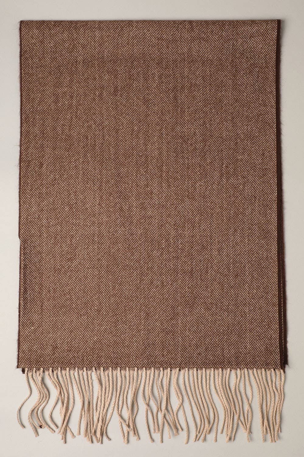 Brown Herringbone Scarf