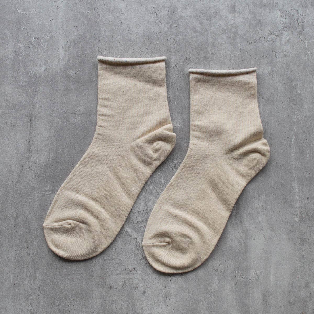 Oatmeal Roll Up Socks