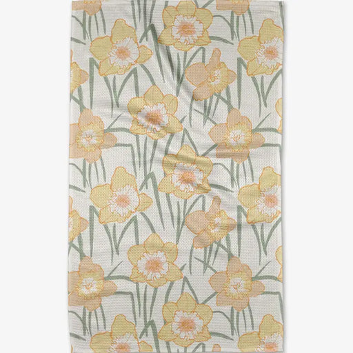Geometry Spring Daffodil Fields Tea Towel