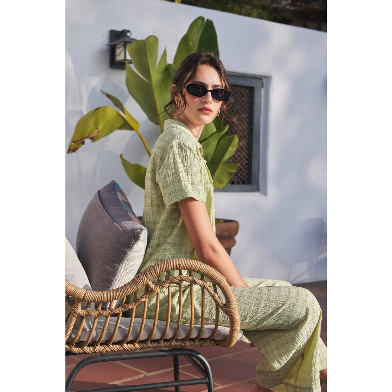 Sage Pleated Wide Leg Ankle Pants