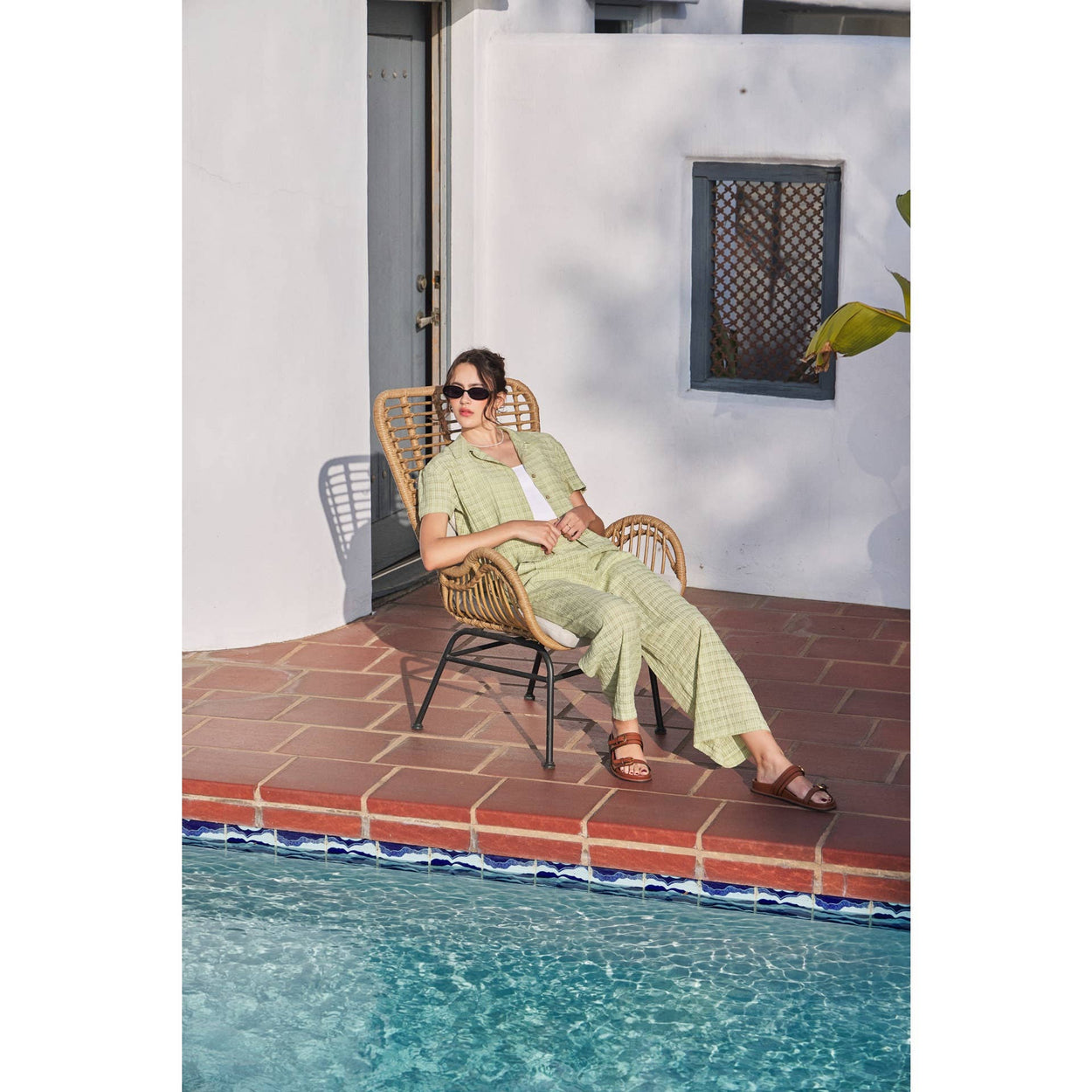 Sage Pleated Wide Leg Ankle Pants