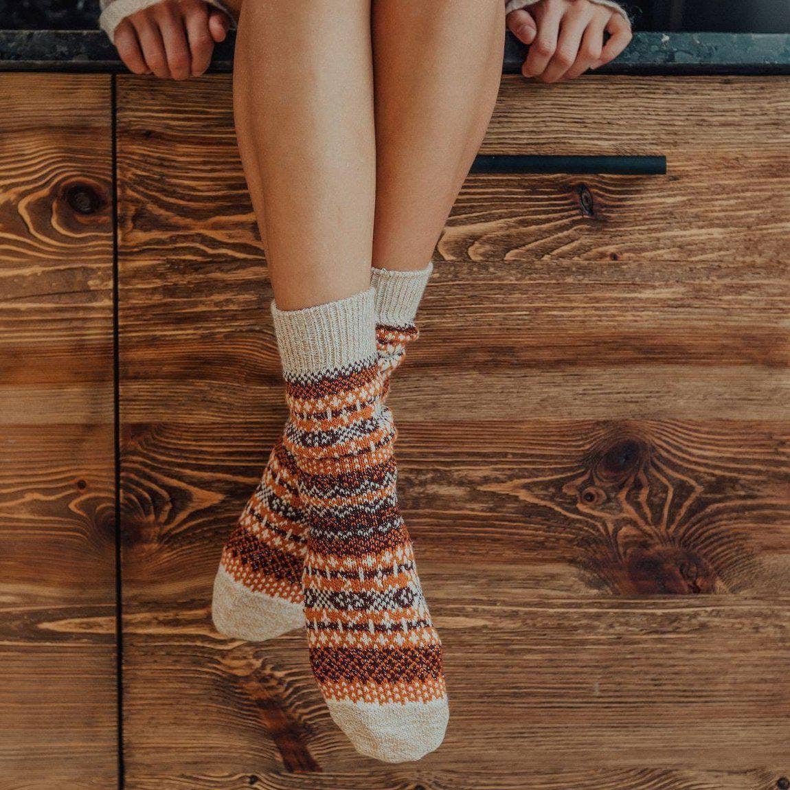Orange Nordic Socks