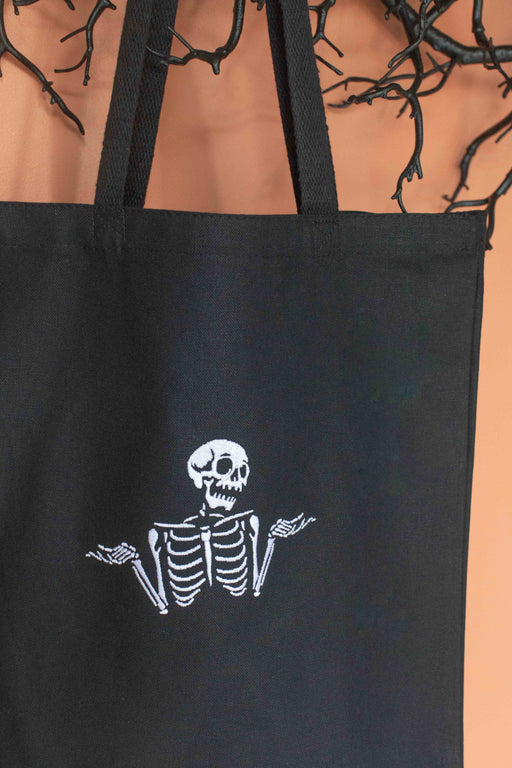 Embroidered Skeleton Tote Bag
