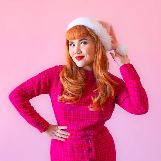 Light Pink Luxe Christmas Santa Hat