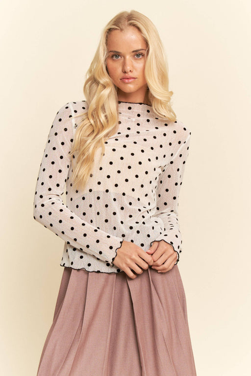 White Mesh Layering Top