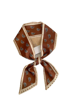 White French Elegance Vintage Paisley Slim Scarf