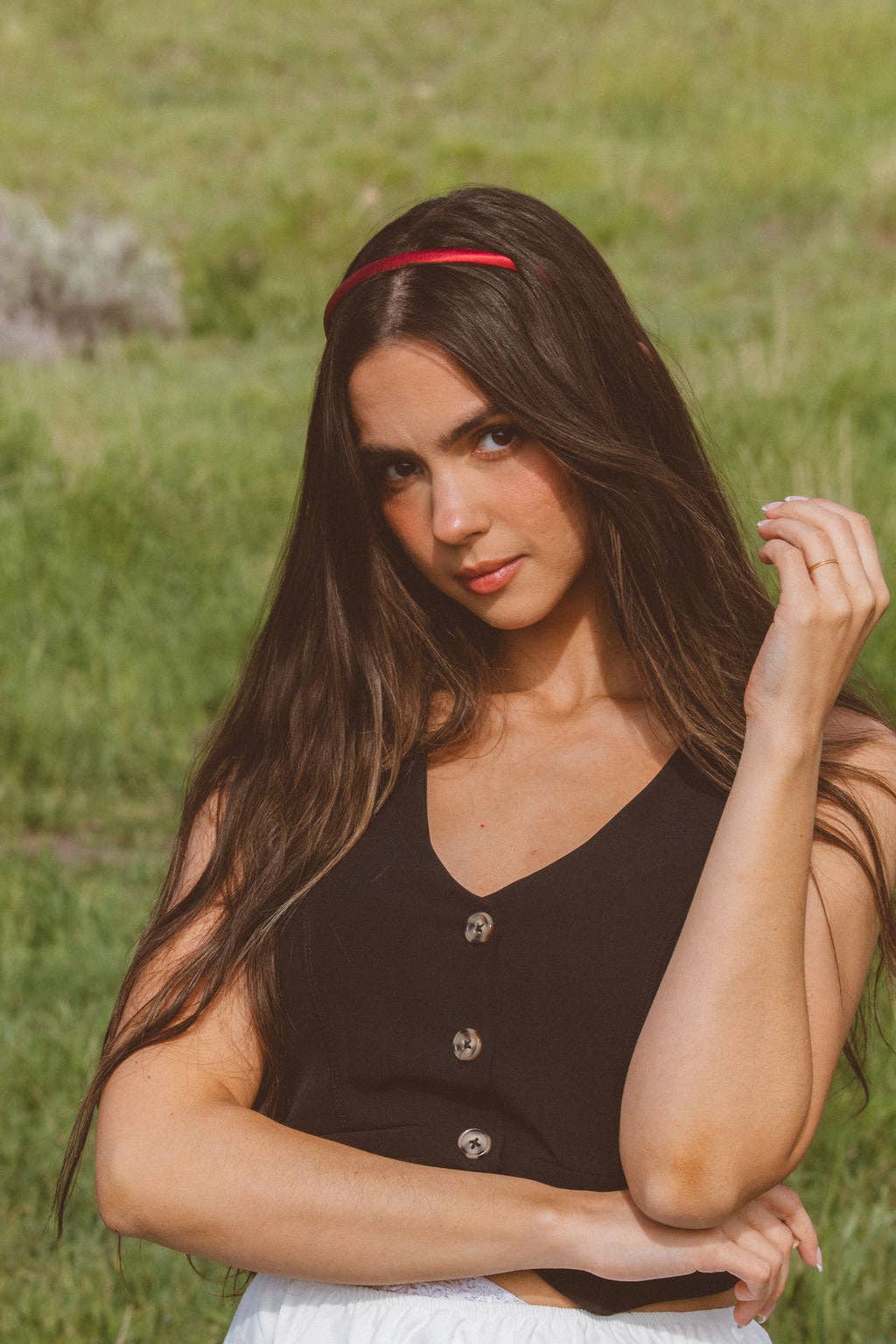 Ruby Red Silky Headband