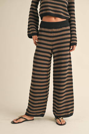 Brown Multi Striped Knit Pants