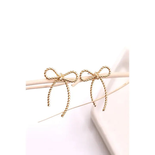 Rope Bow Design Stud Earring