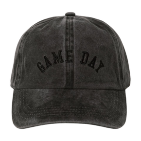 Washed Black Game Day Baseball Cap