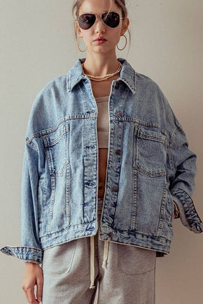 Black Denim Button Up Jacket