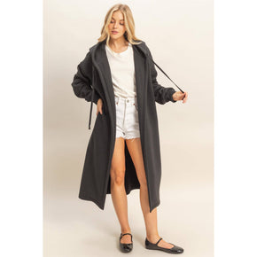 Grey Fleece French Terry Hood Coat
