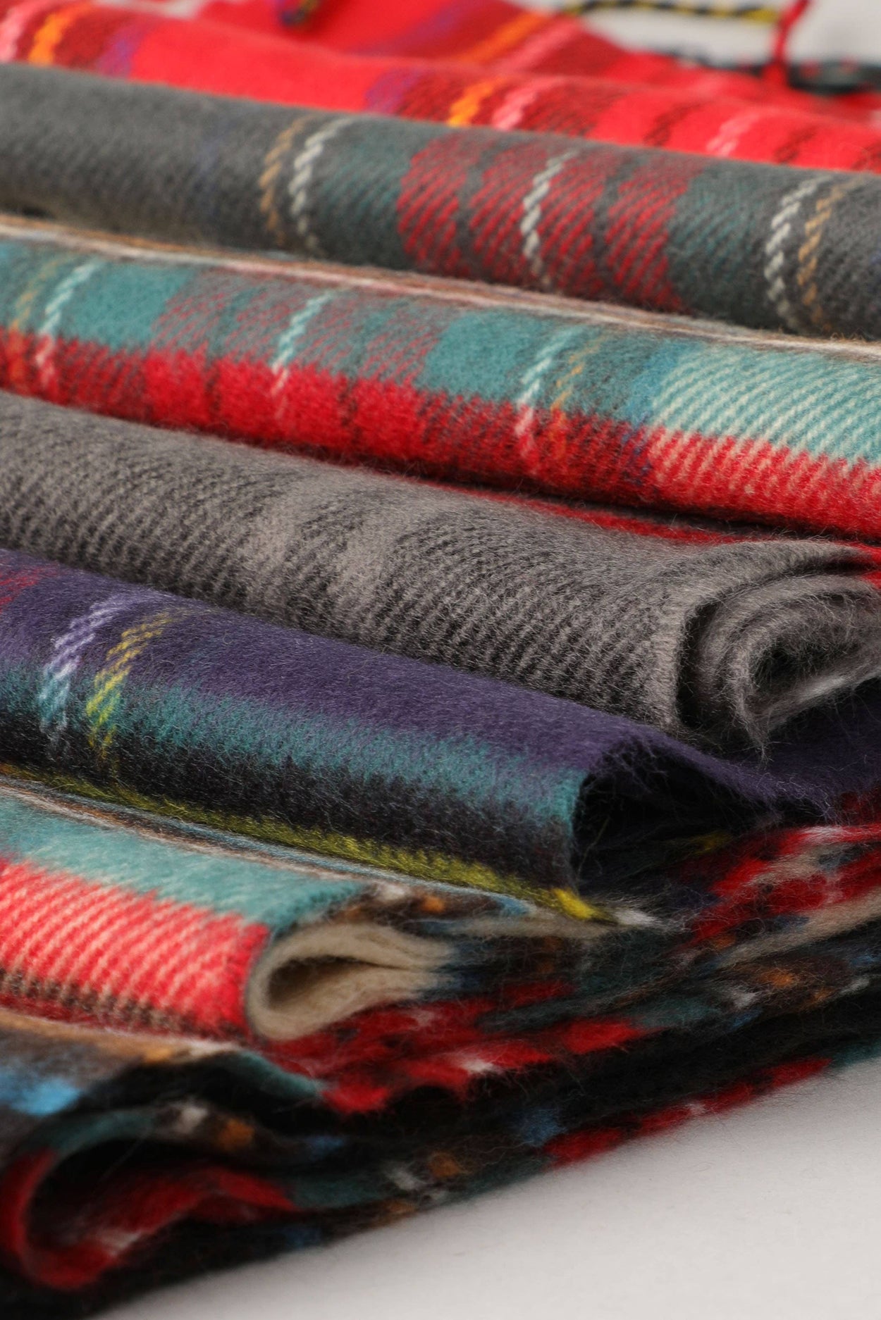 Grey Softer Than Cashmere Plaid Muffler Scarf