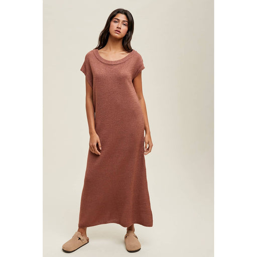 Rust Midi Sweater Dress