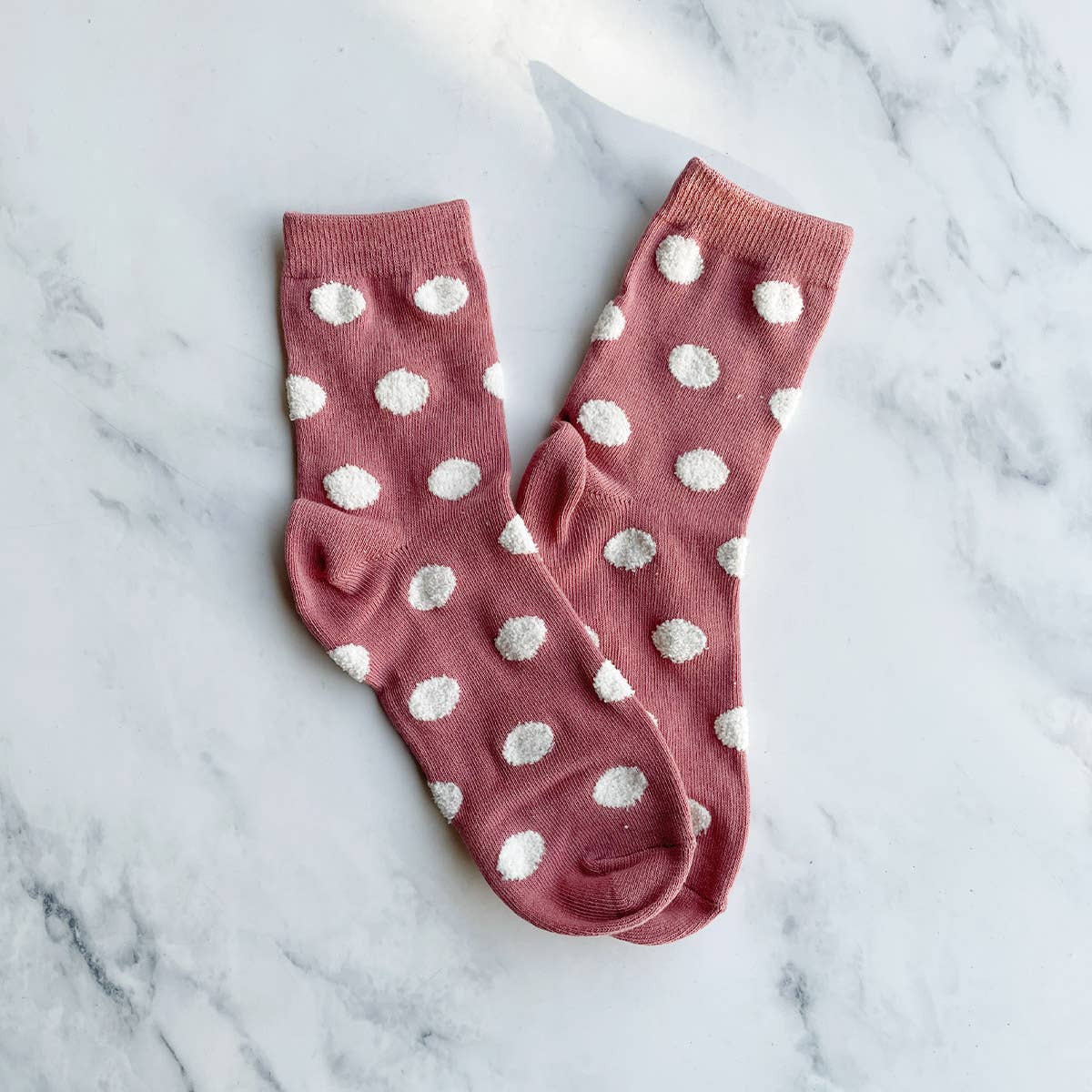 Dark Green Women's Polka Dots Puff Casual Socks