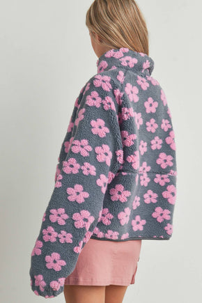 Pink Daisy Fleece Sherpa