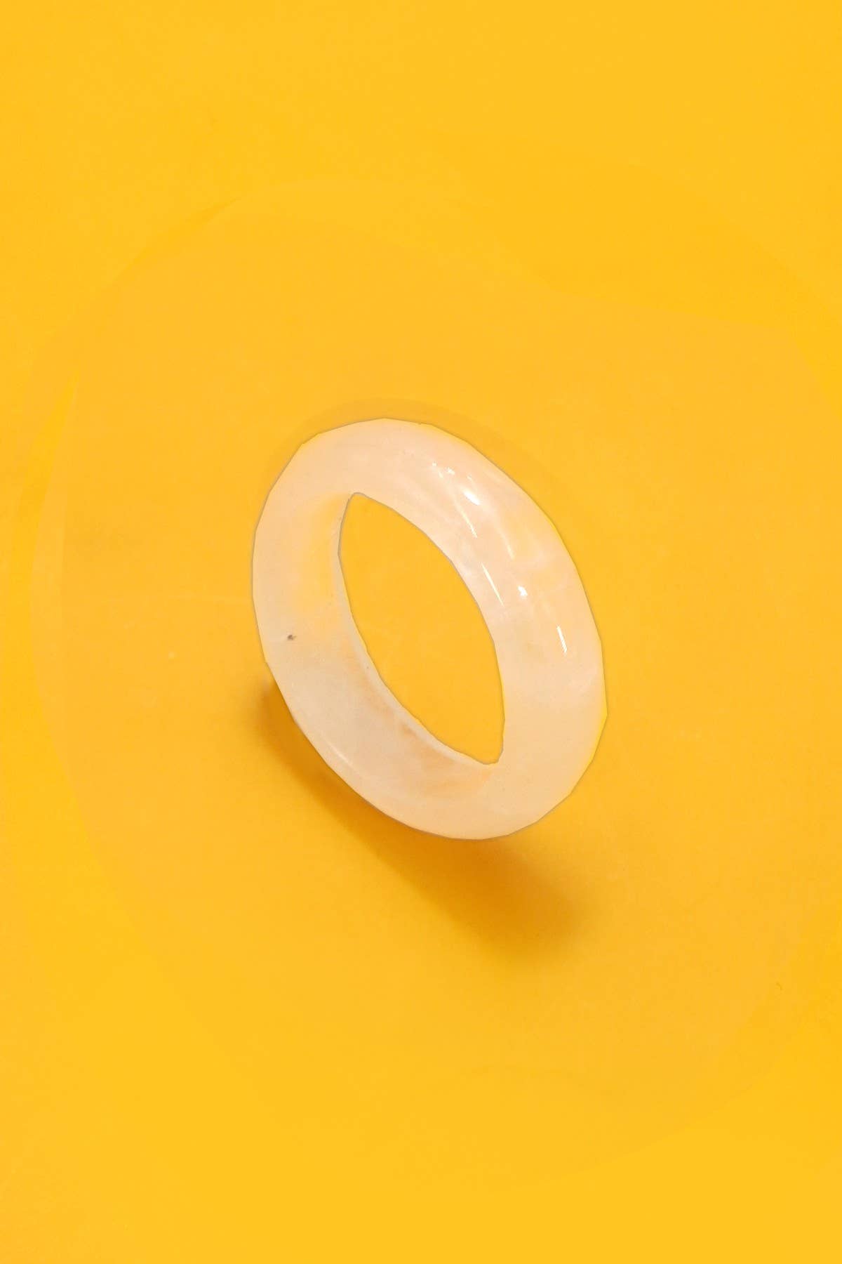 White Quartz Earthy Natural Stone Ring