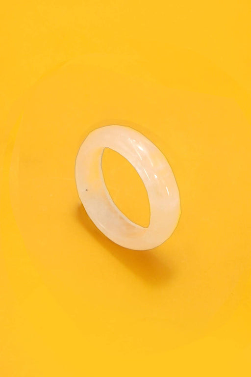 White Quartz Earthy Natural Stone Ring