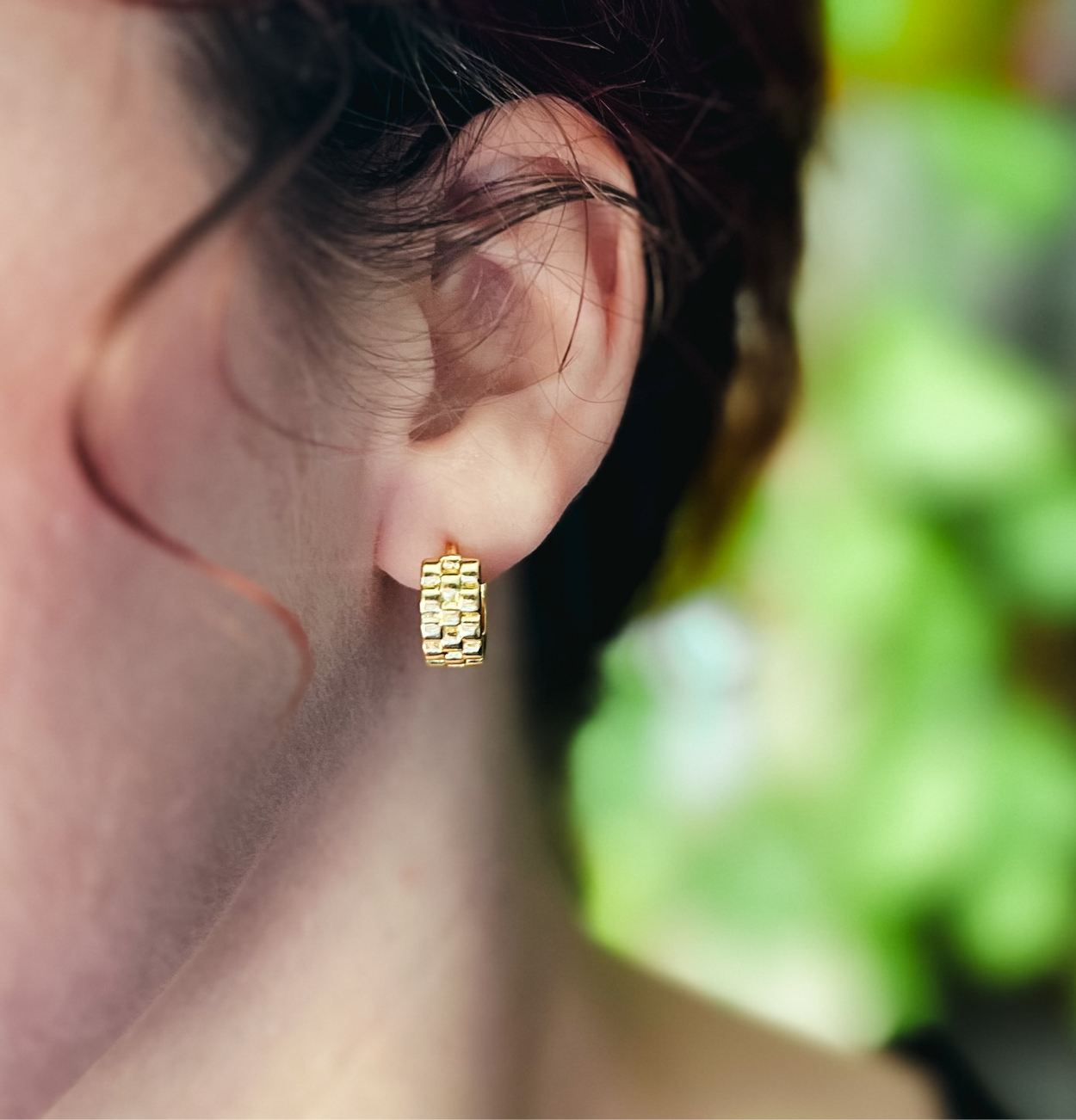 Geometric Huggie Hoop