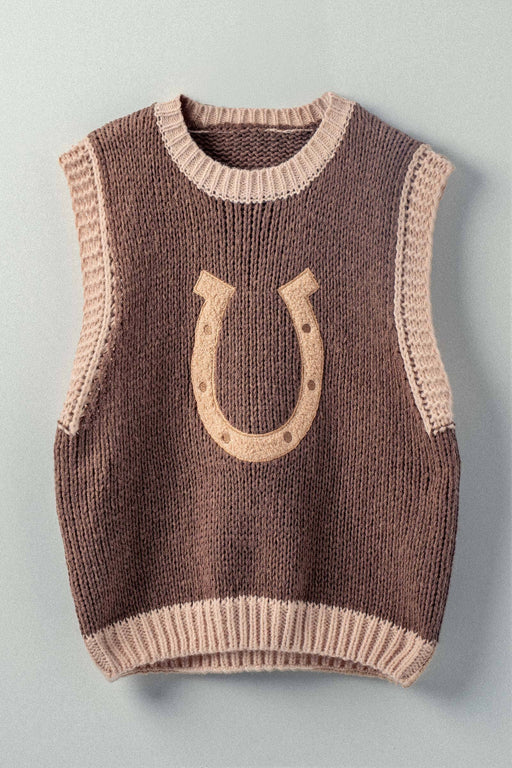 Neutral Western Horseshoe Sweater Vest