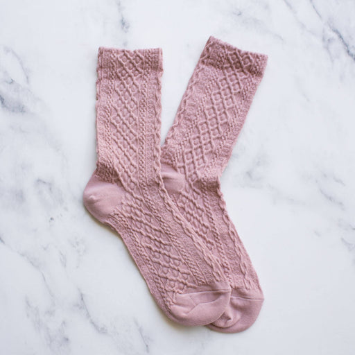 Pink Women's Honeycomb Casual Socks