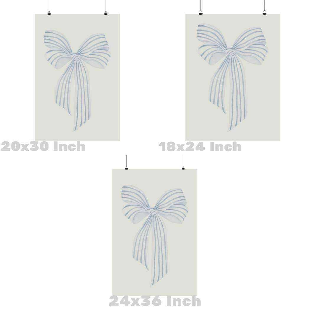 Blue Coastal Grandmother Vintage Hair Bow Poster