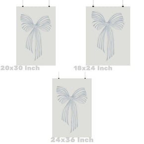 Blue Coastal Grandmother Vintage Hair Bow Poster