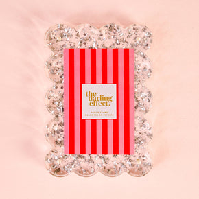 Silver Glitter Rectangle Scalloped Acrylic Frame