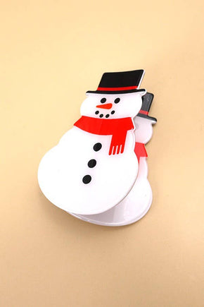 Snowman Hair Claw Clip