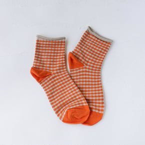 Mauve Picnic Mid Crew Socks