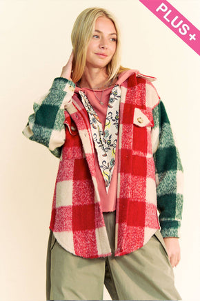 Plus Plaid Chest Pocket Shacket