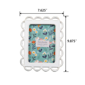 5x7 White Scallop Edge Ceramic Frame