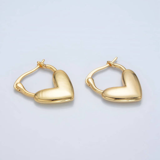 Gold Filled Minimal Heart Latch Hoop Earring