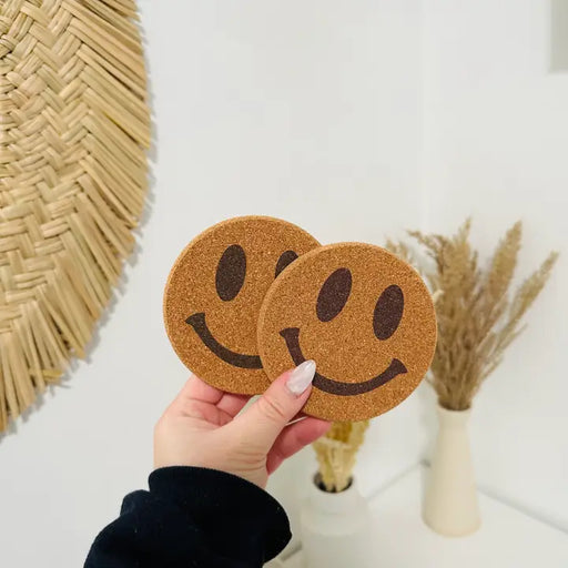 Smiley Face Drink Cork Coaster